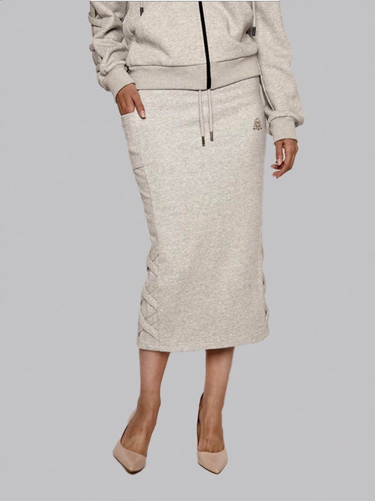 Women’s Lattice Skirt – Modest Everyday Skirt in Heather Grey