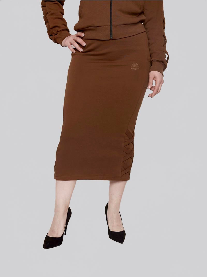 Women’s Lattice Skirt – Modest Everyday Skirt in Chocolate