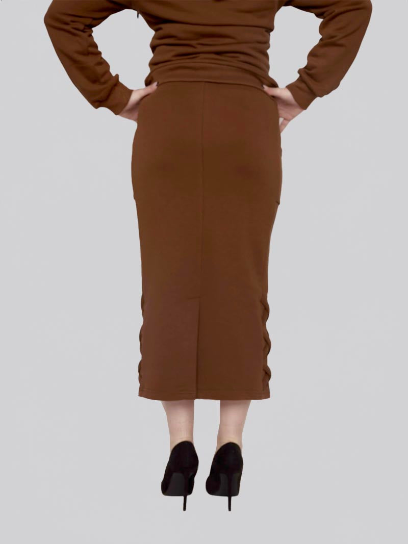 Women’s Lattice Skirt – Modest Everyday Skirt in Chocolate