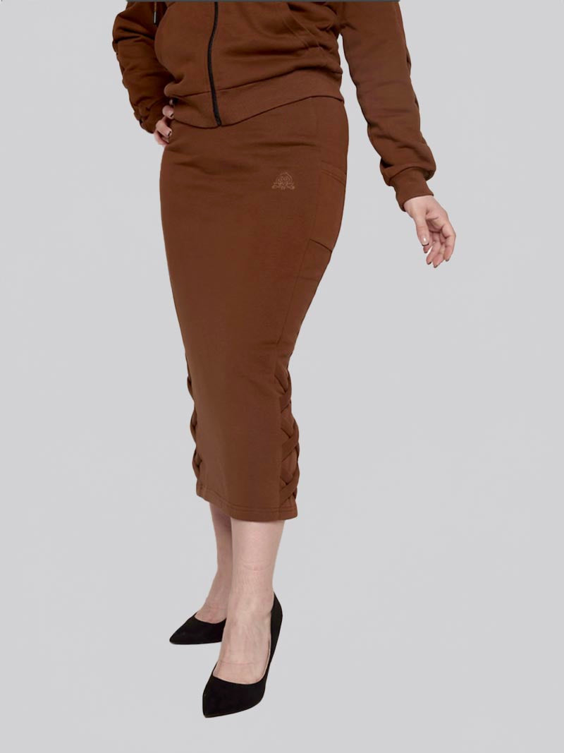 Women’s Lattice Skirt – Modest Everyday Skirt in Chocolate