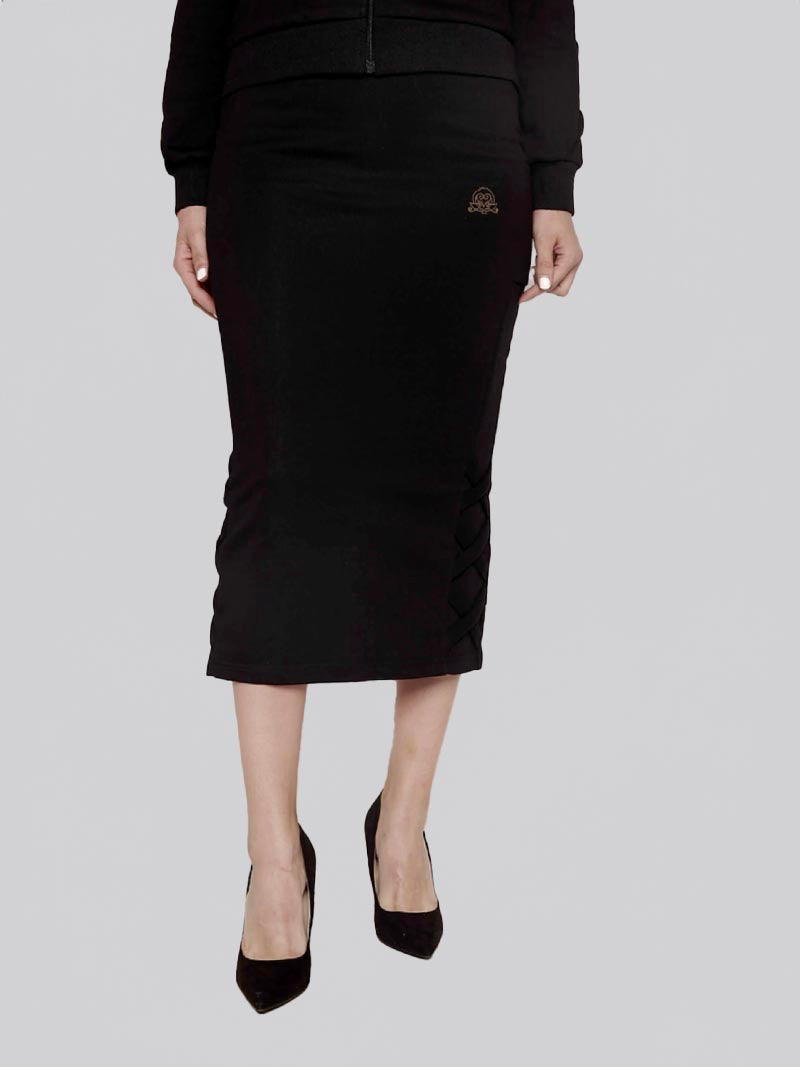 Women’s Lattice Skirt – Modest Everyday Skirt in Black