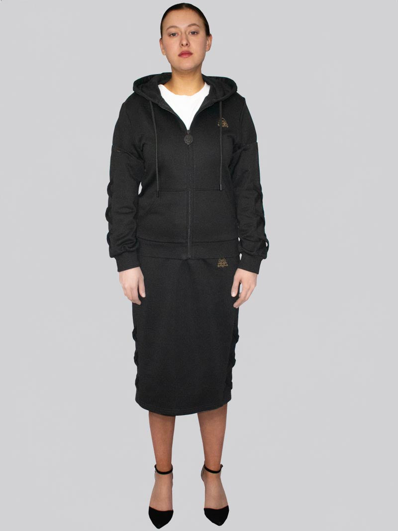 Women’s Lattice Skirt – Modest Everyday Skirt in Black