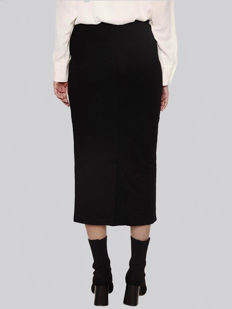 Women’s Zipper Pocket Maxi Pencil Skirt – Modest Work & Everyday Skirt in Black