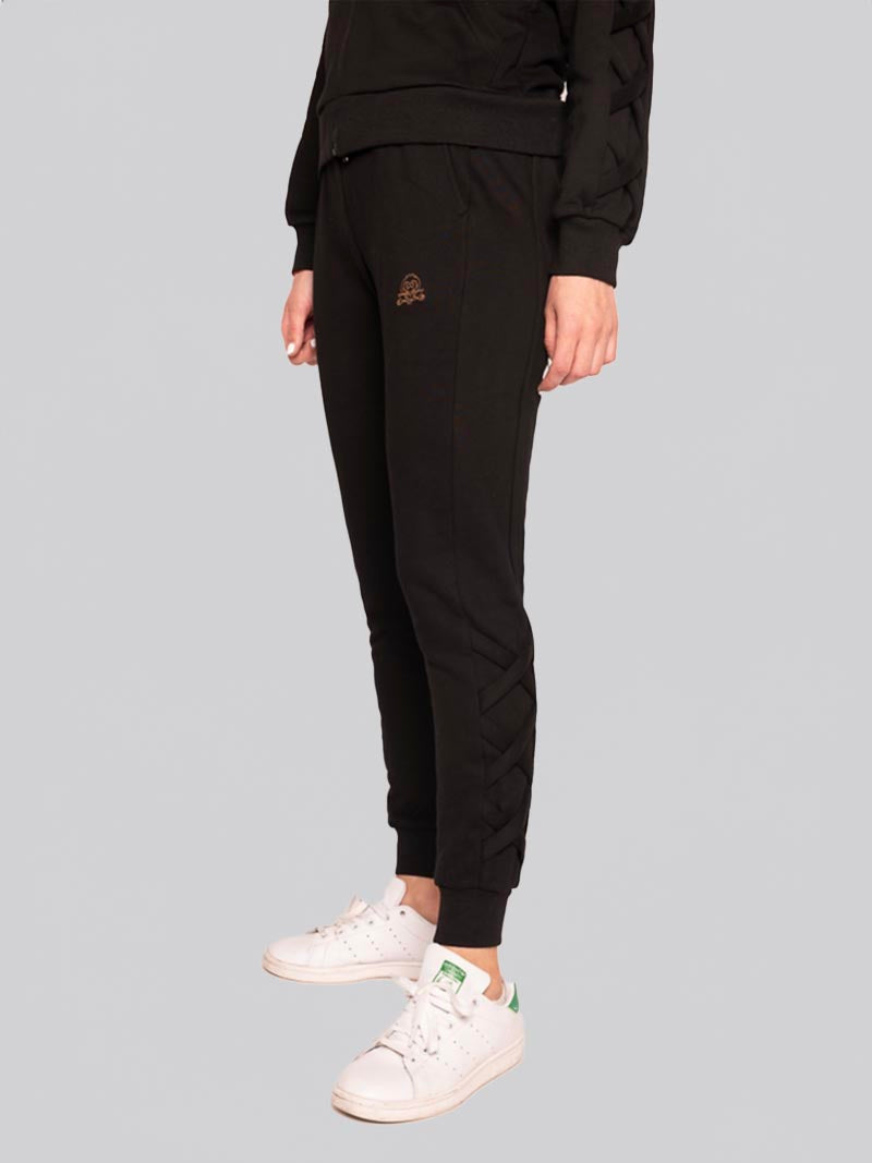Women’s Lattice Jogger – Athleisure Pant in Black