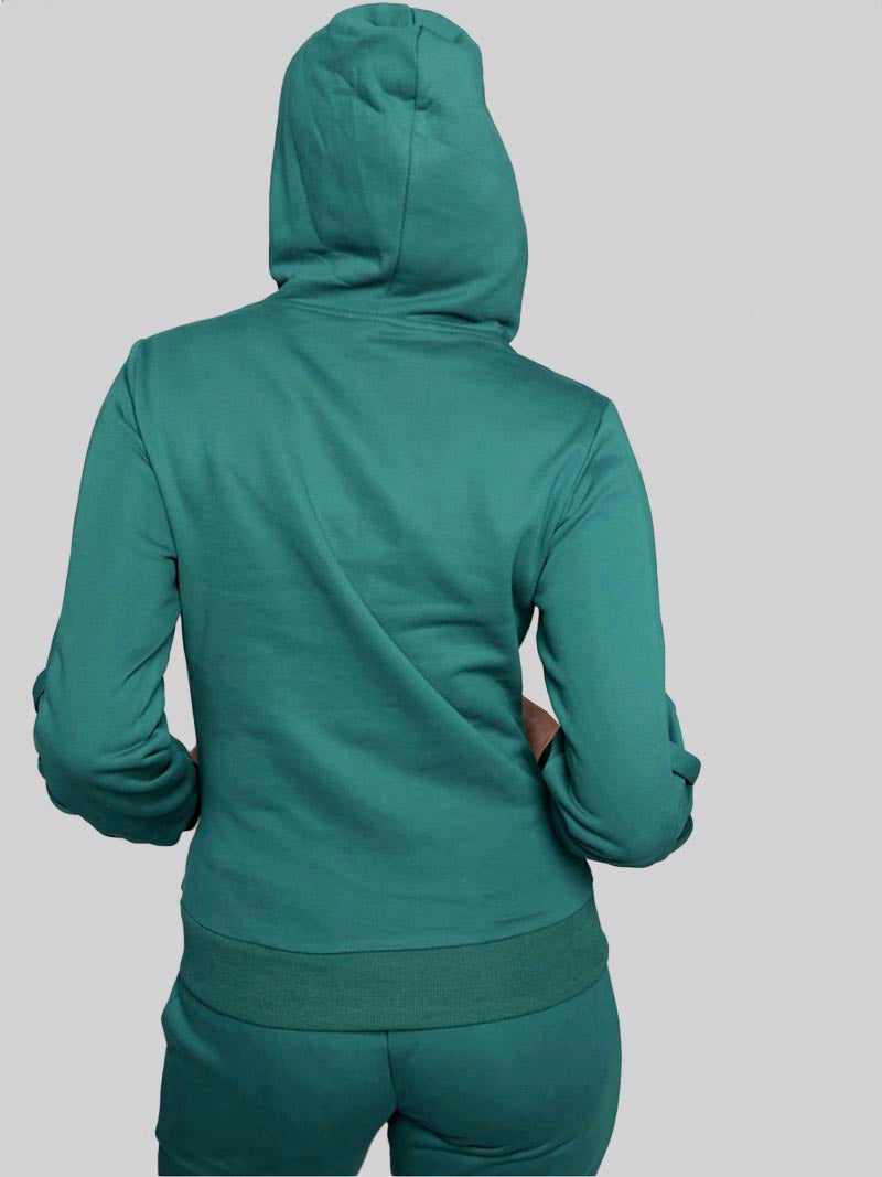 Women’s Lattice Hoodie – Athleisure Jacket in Teal Green