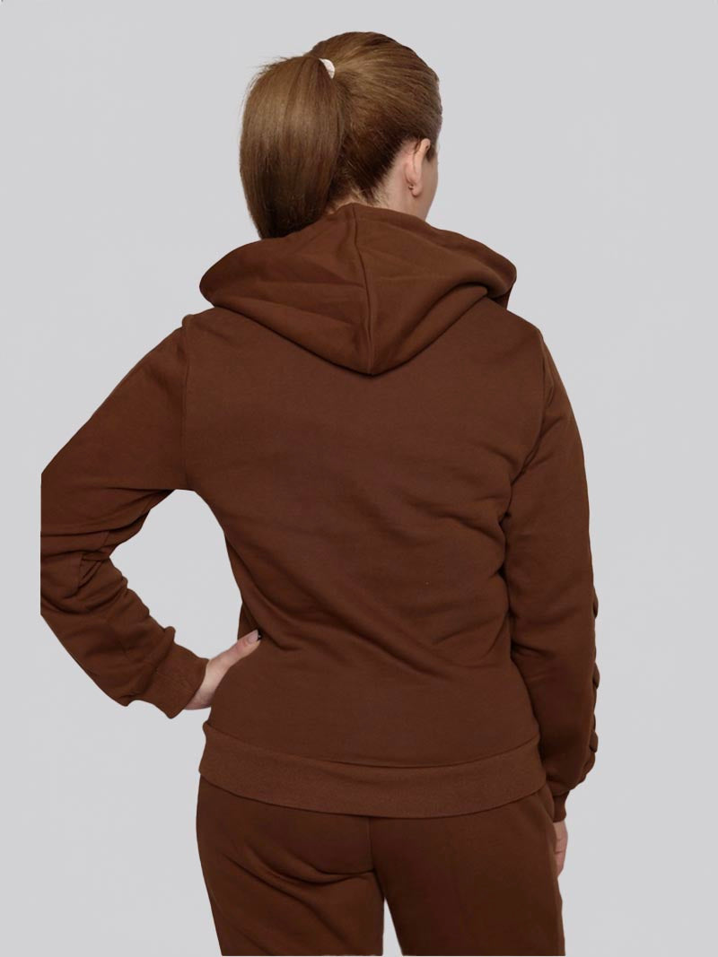 Women’s Lattice Hoodie – Athleisure Jacket in Chocolate
