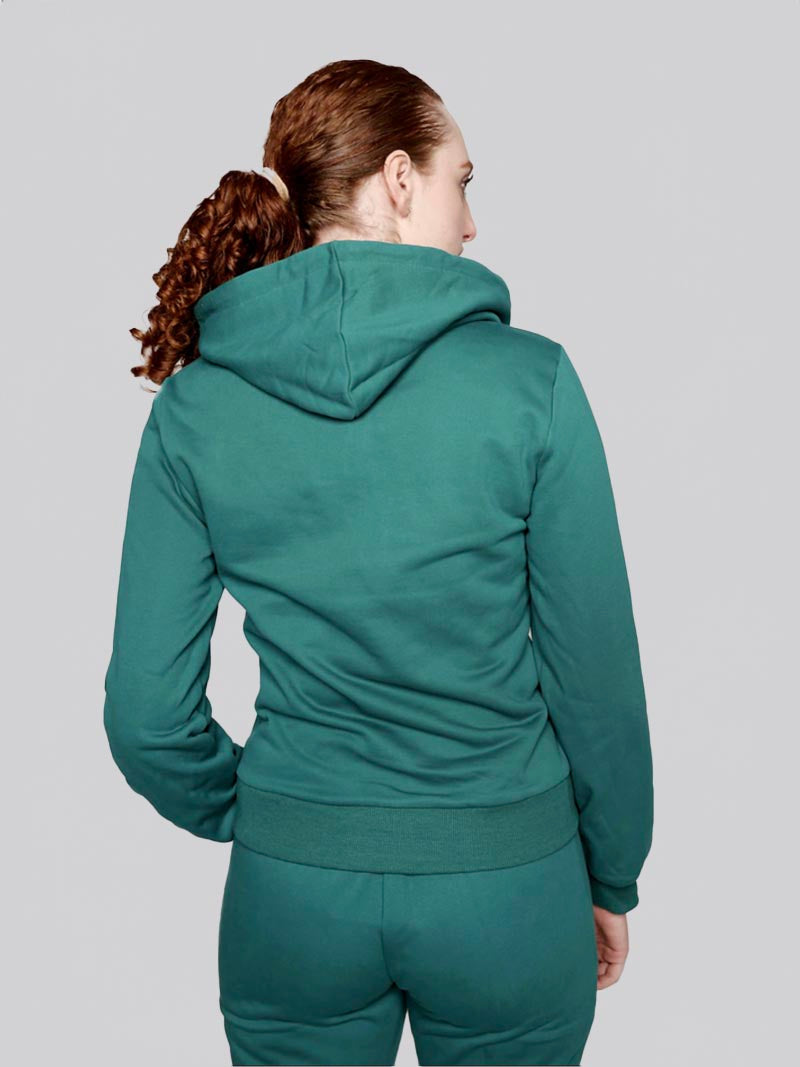 Women’s Lattice Hoodie – Athleisure Jacket in Teal Green