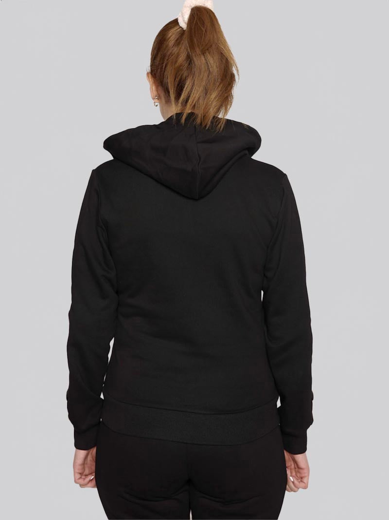 Women’s Lattice Hoodie – Athleisure Jacket in Black