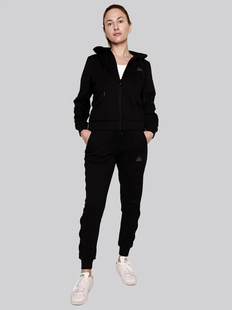 Women’s Lattice Hoodie – Athleisure Jacket in Black