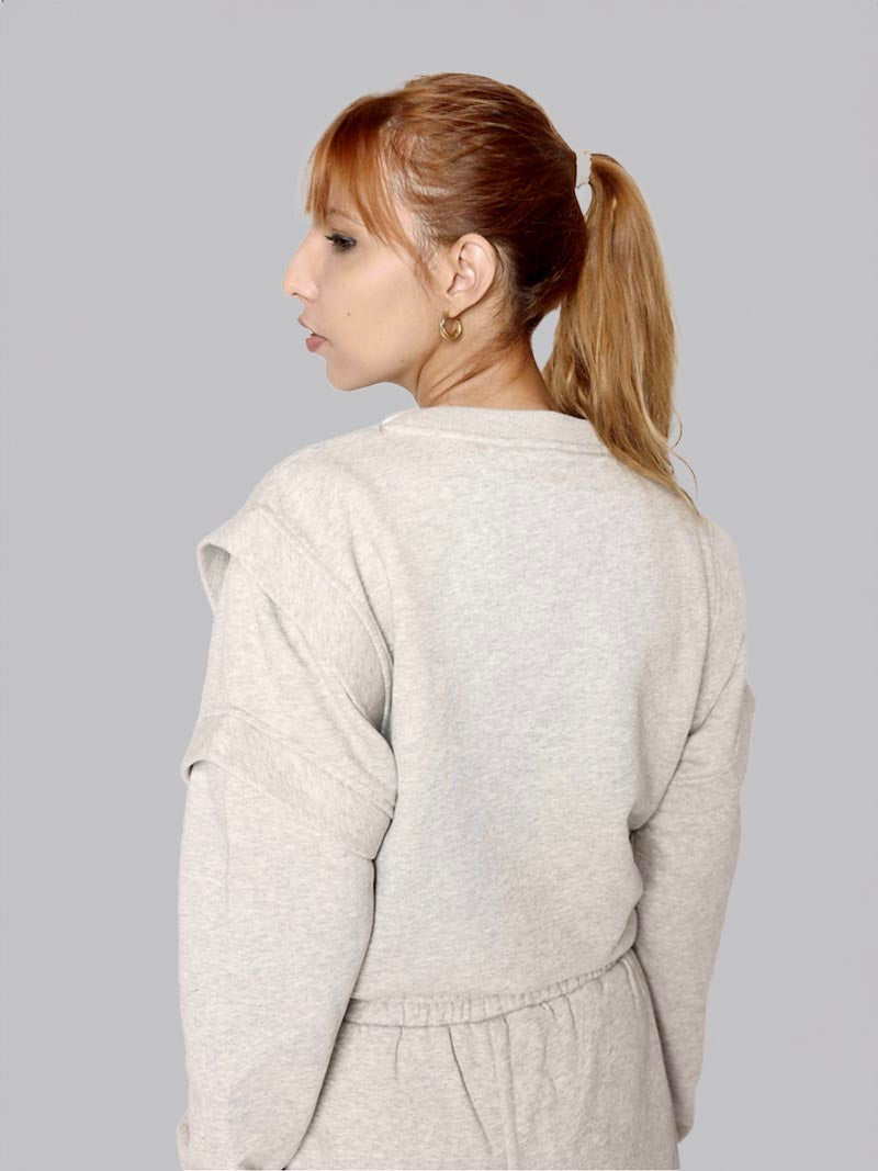 Women’s Crewneck Sweatshirt –  Athleisure Top in Heather Grey