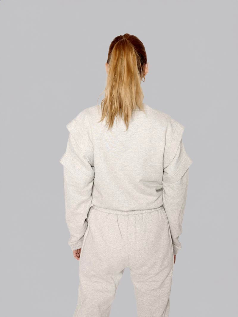 Women’s Crewneck Sweatshirt –  Athleisure Top in Heather Grey