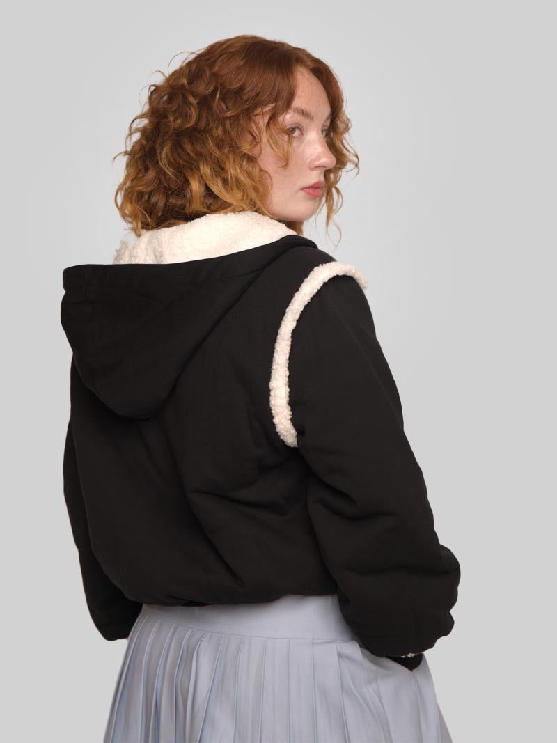 Women’s Sherpa Jacket – Cozy Winter Outerwear in Black