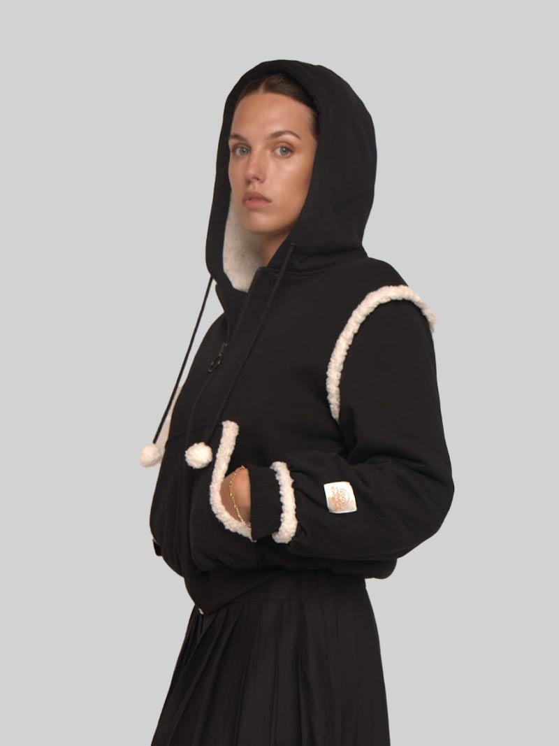 Women’s Sherpa Jacket – Cozy Winter Outerwear in Black