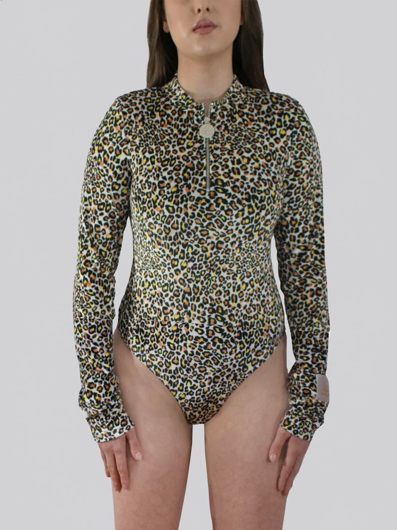 Women’s Long Sleeve Cheetah Print Bodysuit