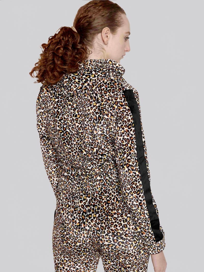 Women’s Velvet Cheetah Print Hoodie