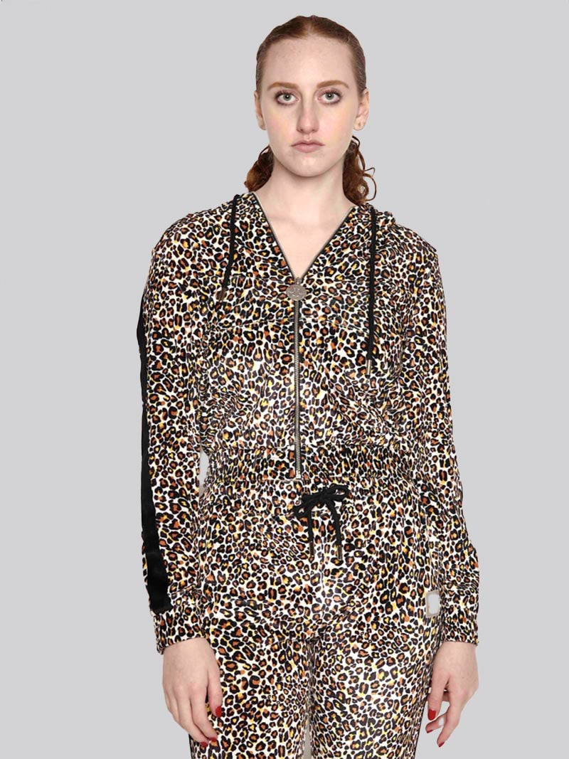 Women’s Velvet Cheetah Print Hoodie