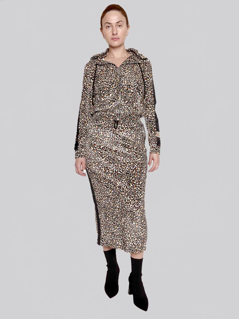 Women’s Velvet Cheetah Print Maxi Skirt